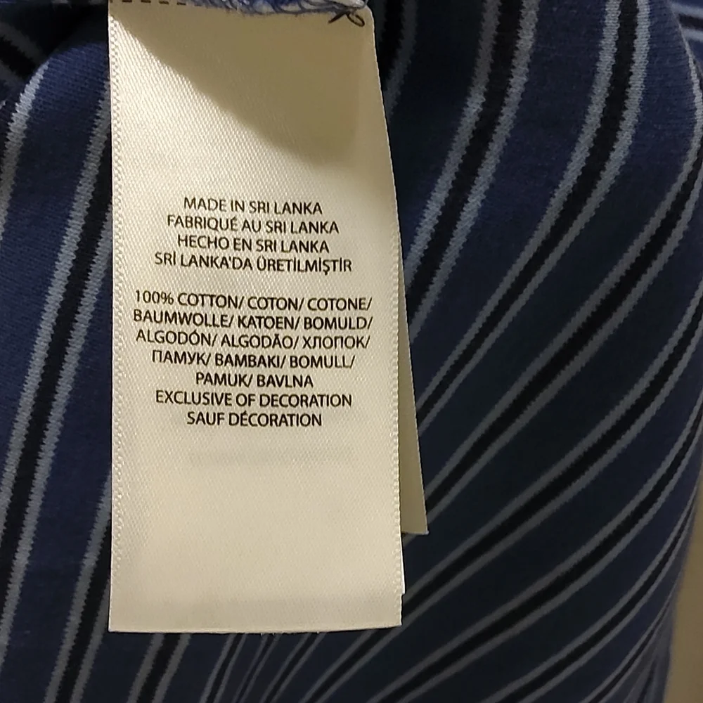 Polo Ralph Lauren Polo Shirt Blue w/Dk Blue &‎ Lt. Blue Stripes, XL